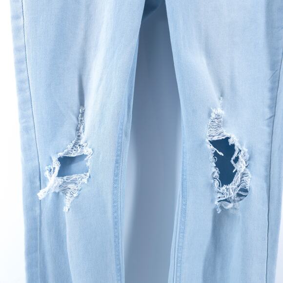 Old Navy Normcore Distressed Rockstar HR Light Wash 360 Stretch Raw Hem Skinny 4 - Picture 5 of 13